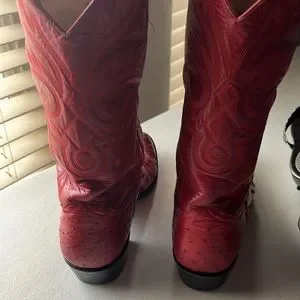 Larry Mahan | Shoes | Larry Maham Red Ostrich Boots Size 9 D  display picture 1